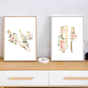 Kunstwerk für Zahnklinik-Hintergrundwand, Flur, Schönheitssalon, Abstraktes Minimalistisches Modernes Ölgemälde auf Leinwand, Zahnpflege-Motiv - Product Image 4