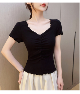 Zzh เสื้อยืดสตรี YF1142สไตล์สั้นเพื่อโชว์ความยาวของขาราคาพิเศษที่ไม่ควรพลาด - Product Image 2