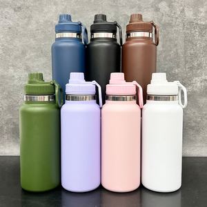 32oz Powder Coated Vacuum Insulated Double Walled Stainless <b>Steel</b> Outdoor Sports Leak Proof Travel Tumbler with Portable Handle - Product Image 2