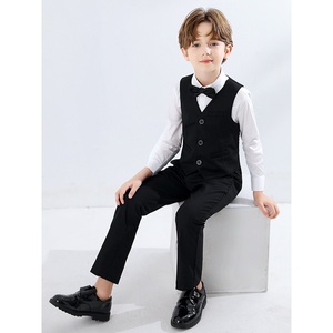 Costume <span class=keywords><strong>de</strong></span> cérémonie personnalisé pour garçons, smoking pour performance au piano pour enfants, nouveau blazer pour porteur d'alliances, tenue d'hôte pour étudiants - Product Image 5