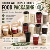 Gobelets à café à double paroi isolés de 12 oz avec couvercles pour emporter, logo personnalisé, vente en gros, gobelets à café jetables