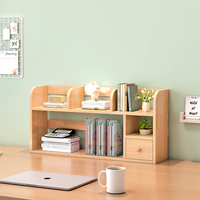 Bureau en bois massif avec petite étagère et rangement multi-niveaux pour étudiants et enfants, design modulable