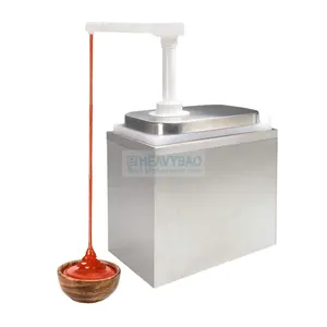 Heavybao Kitchen Condiment Pump Station Salad Jam Seasoning Sauce Squeezer Bottle Stainless Steel Sauce Pump Dispenser