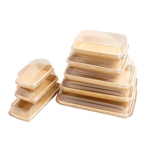 Caja de comida bento de papel reciclable y personalizable, bandeja de sushi biodegradable para llevar, envase de sushi, caja de comida - Product Image 2