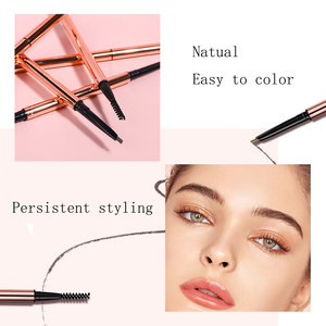 Stylo de maquillage mince imperméable <span class=keywords><strong>Crayon</strong></span> à sourcils automatique avec pinceau <span class=keywords><strong>Crayon</strong></span> à sourcils or rose <span class=keywords><strong>Crayon</strong></span> à sourcils imperméable personnalisé 3 ans - Product Image 4