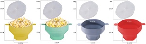 Molde para Palomitas de Maíz Clásico Redondo de Silicona de Grado Alimenticio para Microondas con Tazón Plegable y Tapa, Multifuncional para Fiestas y Cocina - Product Image 6