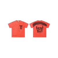 T-shirt à manches courtes en coton délavé et vieilli, motif dessin animé FRST ROW STAY CURIOUS EYEBALL FOIL TE, de la marque streetwear transfrontalière