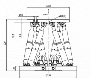 PLATFORM 6-DOF (Degree of Freedom) Robot Paralel dengan Encoder Absolut Digunakan di Lingkungan VAKUM untuk Fokus Optik - Product Image 1