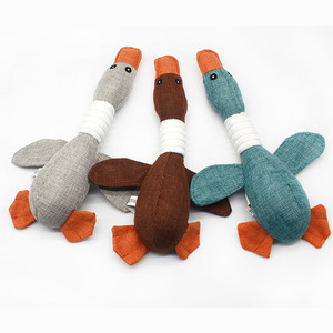Dog Chew <b>Toys</b> Pet Wild Goose <b>Stuffed</b> Canvas Plush Animal Shaped Dog <b>Toy</b> Linen Squeaky Durable <b>Soft</b> Cotton Dog <b>Toys</b> - Product Image 4