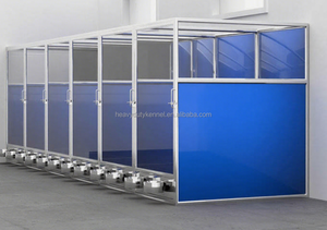 Özelleştirilmiş köpek kulübesi cam kapi ağır ve dayanıklı paslanmaz çelik çerçeve köpek kulübesi kapalı veya açık havada çalışır köpek kulübesi - Product Image 4