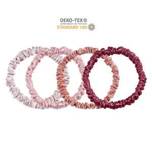 22 Momme Plain Hundred-Percent Pure Width 1Cm <b>Hair</b> Silk Scrunchies for <b>Girls</b> - Product Image 2