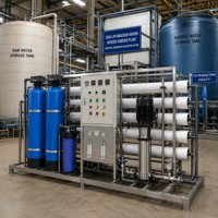 Installation de traitement d'eau saumâtre industrielle par osmose inverse (RO) de 3000 LPH montée sur châssis