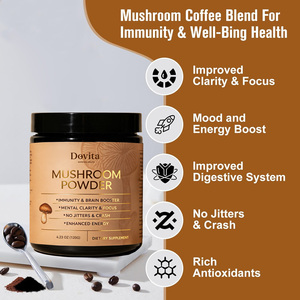 Café aux champignons Arabica de fabrication américaine, certifié GMP, mélange Lion's Mane, Reishi, Cordyceps, Chaga, 30 portions, certifié GMP, 200g - Product Image 3
