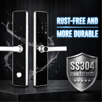 Cerradura de Puerta con Teclado, IP65 Impermeable, Acero Inoxidable 304, Cerradura Inteligente con APP Tuya, Huella Dactilar, RFID, para Hogar, Hotel, Personalizable