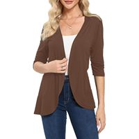 Cardigan tricoté décontracté et respirant à manches 3/4 simple pour femme FOXA, idéal pour les robes – Sans délai de livraison pour les échantillons