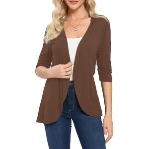 FOXA Women's 3/4 Sleeve <b>Cardigan</b> Knitted Casual Breathable <b>Sweater</b> Top for Dresses - Product Image 1