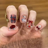 Nail Art 3D à thème de Noël, motifs œil de chat, ultra-minces, pré-dessinés, pour des rêves d'enfance neigeux et amusants