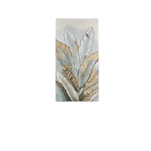 Hand Painted Oil Painting Abstract <b>Art</b> 3D Leaves Wall <b>Art</b> For Entryway Foyer Hallway Modern Decor With Frame - Product Image 5