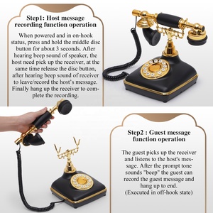Livre d'or audio personnalisé en forme <span class=keywords><strong>de</strong></span> téléphone rétro vintage pour messages vocaux et enregistrements audio, pour mariage et événements, 4 modèles populaires, articles <span class=keywords><strong>de</strong></span> fête - Product Image 6