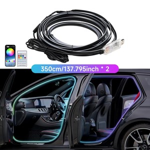Lumière d'ambiance pour cadre de <span class=keywords><strong>porte</strong></span> automatique Dream Color 64 couleurs Kit de lumière invisible à LED pour fenêtre de voiture sans fil - Product Image 4