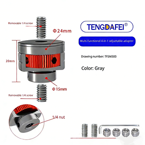 Adaptador de tornillo de cámara universal Tengdafei de 1/<span class=keywords><strong>4</strong></span> pulgadas, soporte de metal con rotación de 360°, conversión <span class=keywords><strong>4</strong></span> en 1 para Insta360 ONE X2/POCKET2 Action - Product Image 4