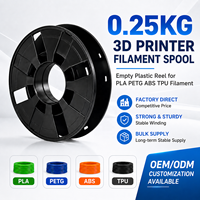 Bobine vide en plastique ABS de 155 mm, 0,25 kg, recyclable, pour filament d'imprimante 3D industrielle, surface lisse, noire, durable