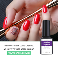 Nail Art professionnel finition en verre trempé à haute brillance avec marque privée services OEM/ODM gel UV 12ml sans couche de finition d'essuyage
