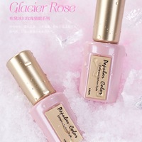 Vente en gros de 12 teintes de vernis à ongles en gel UV rose glacier transparent effet œil de chat, kit de gel magnétique scintillant pour salon de beauté