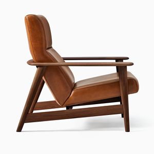 Ensemble de fauteuils d'appoint modernes à cadre en bois de caoutchouc massif rembourrés en cuir PU pour le salon, l'hôtel et l'appartement. - Product Image 4