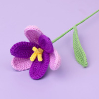 Fleur de tulipe en laine à épanouissement progressif, fleur tissée à la main au crochet, fleur artificielle, cadeau pour la Saint-Valentin et la Fête des Enseignants