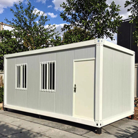 Casa Contenedor de Lujo Prefabricada Moderna de 20 Pies, Panel Sándwich Impermeable, Pequeña Casa Móvil Portátil con Dormitorio