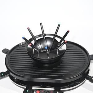 Grille <span class=keywords><strong>à</strong></span> <span class=keywords><strong>fondue</strong></span> <span class=keywords><strong>électrique</strong></span> 1200W pour 8 personnes Fourchettes en acier inoxydable Petites casseroles détachables et antiadhésives Nettoyage facile pour la maison et l'hôtel - Product Image 6