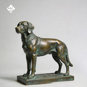 Sculpture de chien de chasse en bronze coulé grandeur nature pour la décoration de jardin, de parc et de paysage - Product Image 2