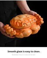Bol en porcelaine de Chine en forme de crabe, tendance 2025, classique, non toxique, vaisselle de table pour fruits de mer, inspiré des animaux marins, décoration côtière
