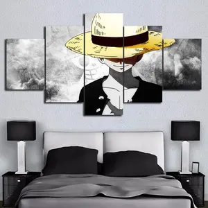 Living Room Decor Modular HD Prints Pictures 5 Pieces Monkey D. Luffy canvas picture poster print