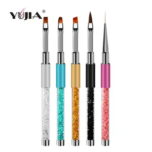 Professional nail salon shop used 5pcs different used nail art brush with liner gel acrylic brush