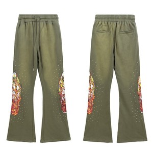 Pantalon de survêtement Hip Hop pour homme 100% coton, épais, style vintage, avec logo imprimé numérique et cordon de serrage - Product Image 2
