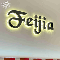Enseigne de devanture électronique rétroéclairée personnalisée pour extérieur, étanche, lettres 3D LED à halo lumineux pour bâtiment commercial