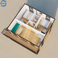 Maisons préfabriquées modulaires de luxe WinFair à 2 étages, portables, pour maison d'appoint / maison d'hôtes / cuisine autonome
