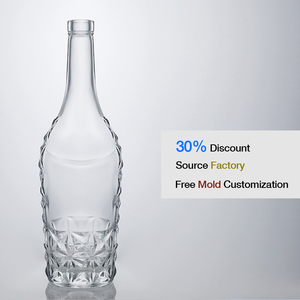 Fancy 700ml Glass Beverage <strong>Bottle</strong> with Textured Base for <strong>Sparkling</strong> Water Kombucha Soda High Clarity Decorative Glass Carafe - Product Image 1