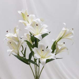 Fleur de lys en latex, fleur de lys artificielle au toucher réel, bouquet de 12 têtes pour la décoration de mariage à domicile - Product Image 2