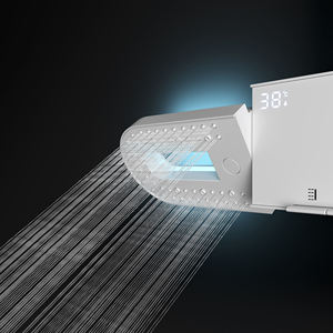 Minimalist Wall Mount Rain <b>Shower</b> Faucet Set With LED Display Polished Stainless Steel Oval Head Single Handle Bathroom Fixture - Product Image 5