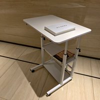 Bureau mobile réglable en hauteur avec roulettes amovibles en panneau MDF, multifonctionnel, pour ordinateur portable, étudiant, à placer au-dessus du lit