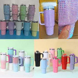 Vasos Personalizados con Logotipo de 36 Colores Rojos, Vasos de Acero Inoxidable de 40 oz con Diseño de <span class=keywords><strong>Grinch</strong></span> Navideño, Vasos con Pedrería Brillante, Vasos con Cara de <span class=keywords><strong>Grinch</strong></span> Verde - Product Image 2