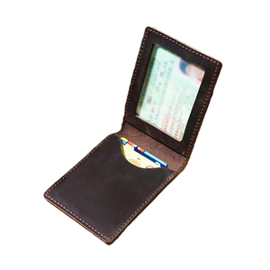 Porte-cartes en cuir véritable rétro vintage pour homme et femme pour permis de conduire Sac d'immatriculation de véhicule - Product Image 5