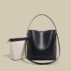 Nouveau Sac Fourre-tout Femme en Cuir Véritable 2026 – Design Tendance Décontracté, Grande Capacité, Sac à Bandoulière en Cuir de Vachette pour le Quotidien et les Trajets, Sac Seau Han - Product Image 1