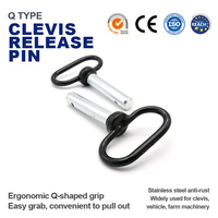 Goupille de verrouillage rapide sans outil robuste en acier inoxydable 304, polie, type Q, avec clip en R, pour poignées M12, M16, M20