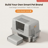 Vente en gros d'usine DOULAIMI SQ Bac à litière pour chat rectangulaire en acier inoxydable 90L Grande capacité Design minimaliste Entrée latérale 4,8 kg