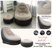Canapé gonflable en PVC écologique, ensemble de canapé avec repose-pieds, fauteuil gonflable en flocage, meubles de salon, fauteuil inclinable gonflable