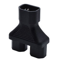 Adaptateur de prise IEC C14 C13 mâle vers double sortie femelle, convertisseur 10A 250V, prise d'extension PDU UPS non-mise à la terre, CE, noir, 3 prises